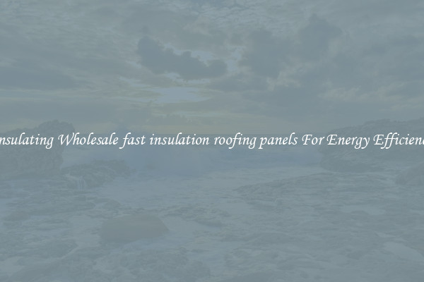 Insulating Wholesale fast insulation roofing panels For Energy Efficiency