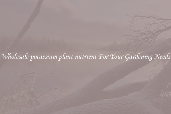 Wholesale potassium plant nutrient For Your Gardening Needs