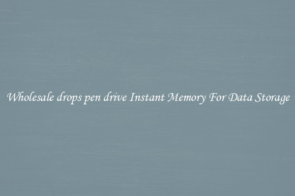 Wholesale drops pen drive Instant Memory For Data Storage