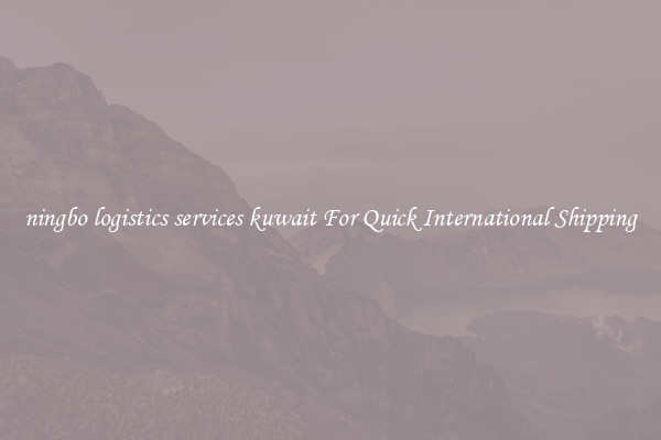 ningbo logistics services kuwait For Quick International Shipping