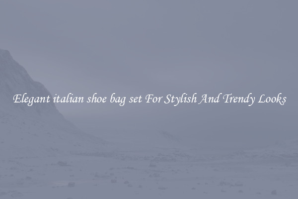 Elegant italian shoe bag set For Stylish And Trendy Looks