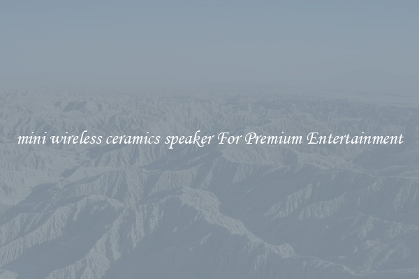 mini wireless ceramics speaker For Premium Entertainment